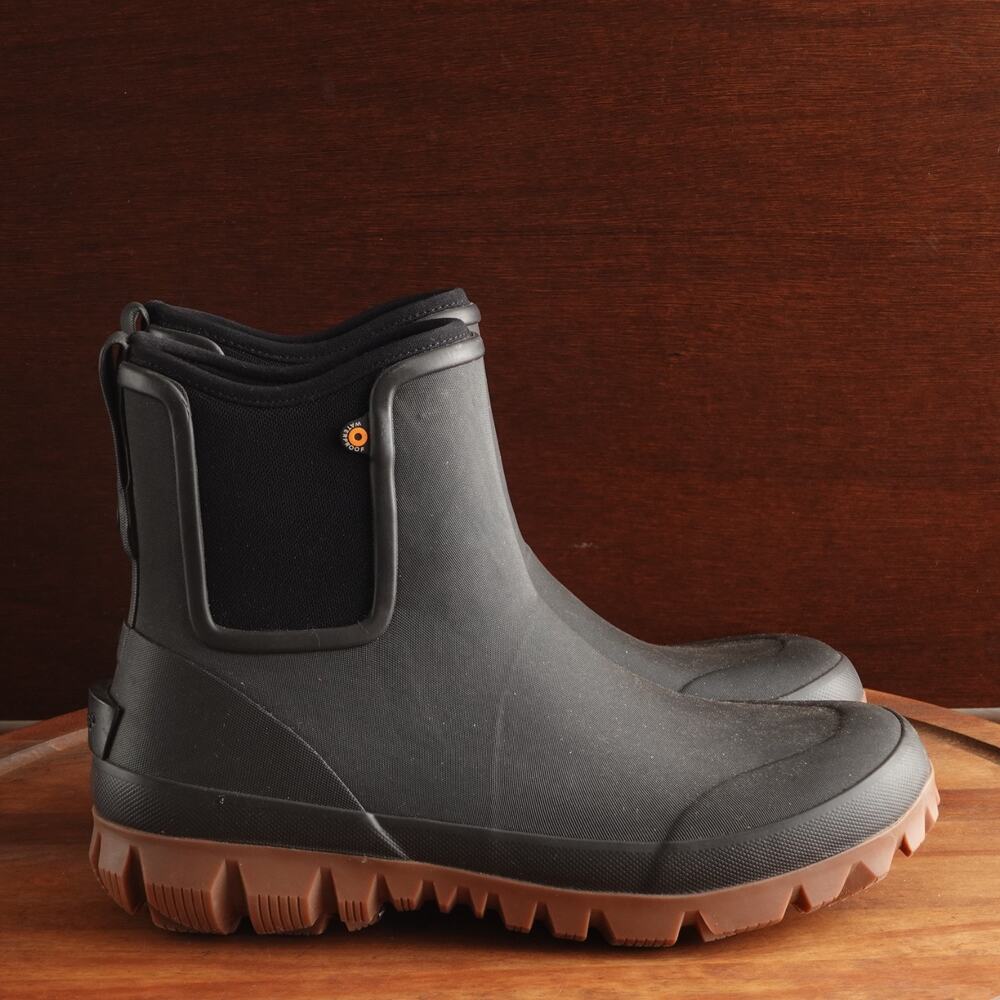 Bogs Boots Mens SZ 9 BLK Marcata Chelsea Waterproof Ankle Gardening Outdoor Rain